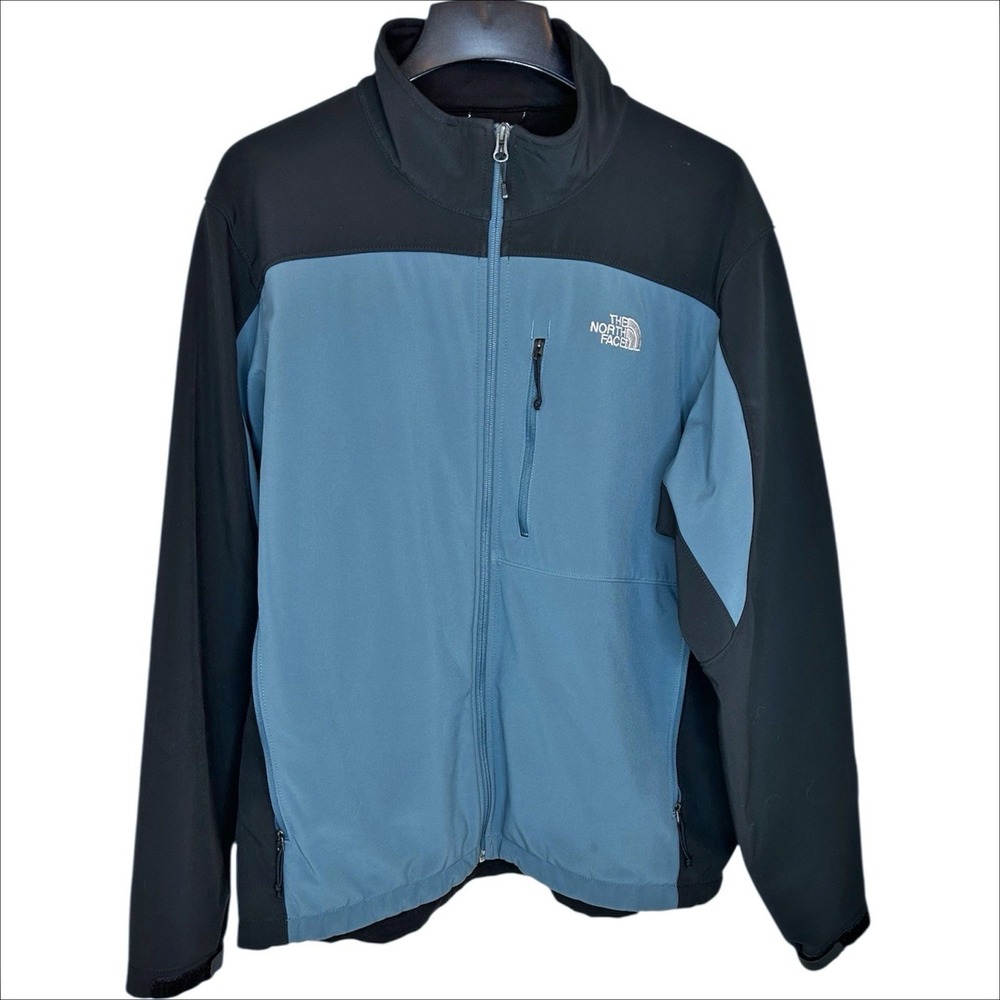 North Face Bionic Jacket Men XL Black Blue Soft Shell Wind Resistant Water Repel